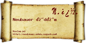 Neubauer Ádám névjegykártya